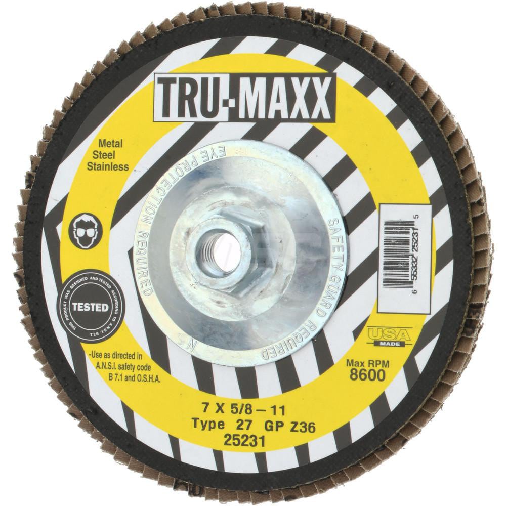 Tru-Maxx 25231 Flap Disc: 5/8-11 Hole, 36 Grit, Zirconia Alumina, Type 27 Image