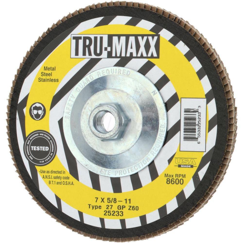 Tru-Maxx 25233 Flap Disc: 5/8-11 Hole, 60 Grit, Zirconia Alumina, Type 27 Image