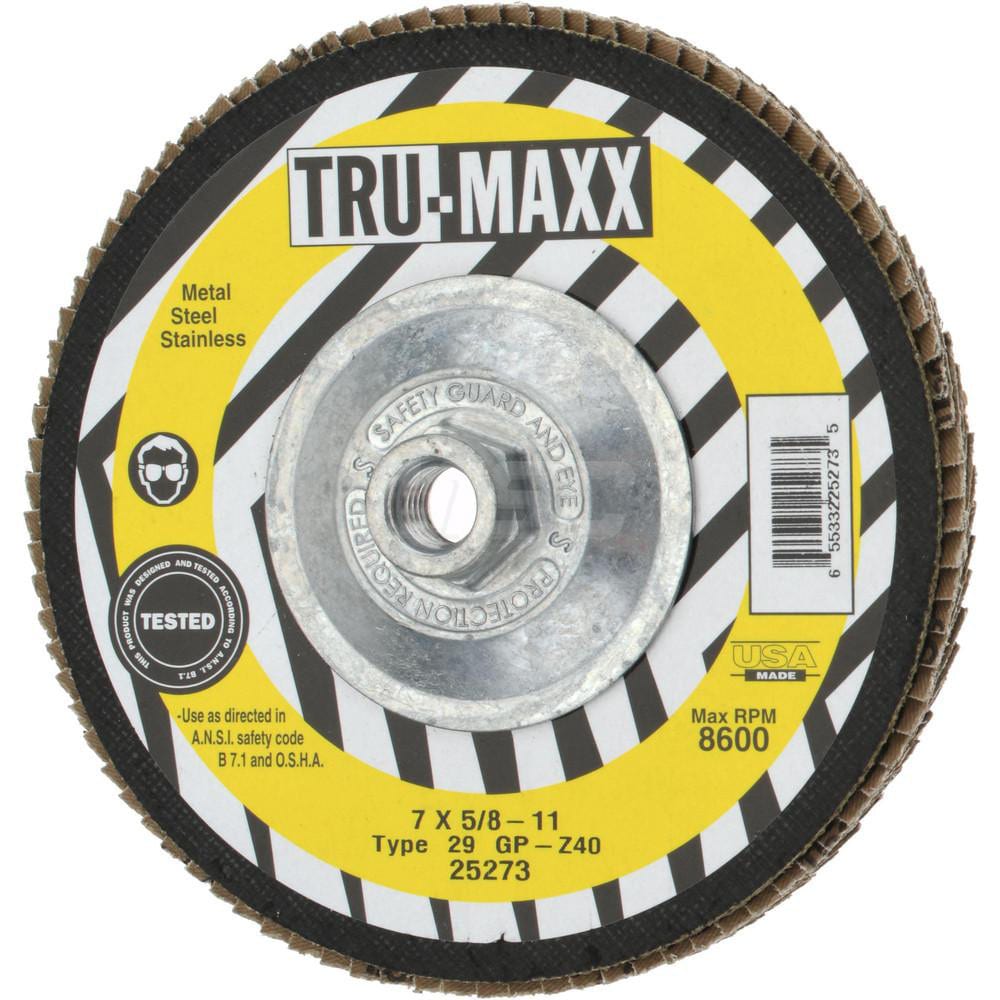 Tru-Maxx 25273 Flap Disc: 5/8-11 Hole, 40 Grit, Zirconia Alumina, Type 29 Image