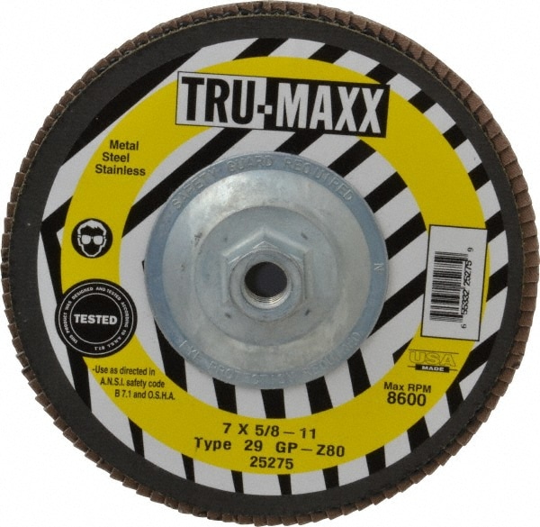 Tru-Maxx 25275 Flap Disc: 5/8-11 Hole, 80 Grit, Zirconia Alumina, Type 29 Image