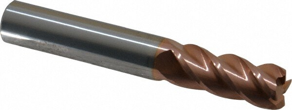 Accupro 12182544 Corner Radius End Mill: 3/8" Dia, 7/8" LOC, 0.045" Radius, 4 Flutes, Solid Carbide 