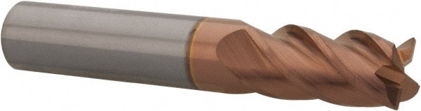 Accupro 12182598 Corner Radius End Mill: 1/2" Dia, 1" LOC, 0.015" Radius, 4 Flutes, Solid Carbide 