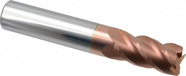 Accupro 12182599 Corner Radius End Mill: 1/2" Dia, 1" LOC, 0.02" Radius, 4 Flutes, Solid Carbide 