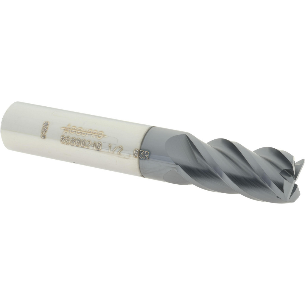 Fraise En Carbure Kennametal 1/2" - Rayon D'angle 0.090", 3 Tranchants, Neuve