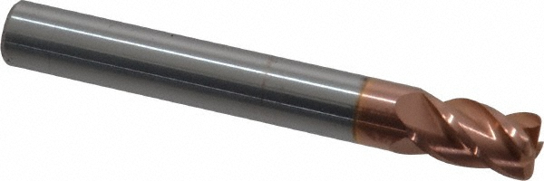12182805 Corner Radius End Mill: 1/4" Dia, 3/8" LOC, 0.03" Radius, 4 Flutes, Solid Carbide  