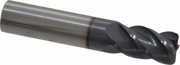 Accupro - 3/8" Diam 4 Flute Solid Carbide 0.045" Corner Radius End Mill