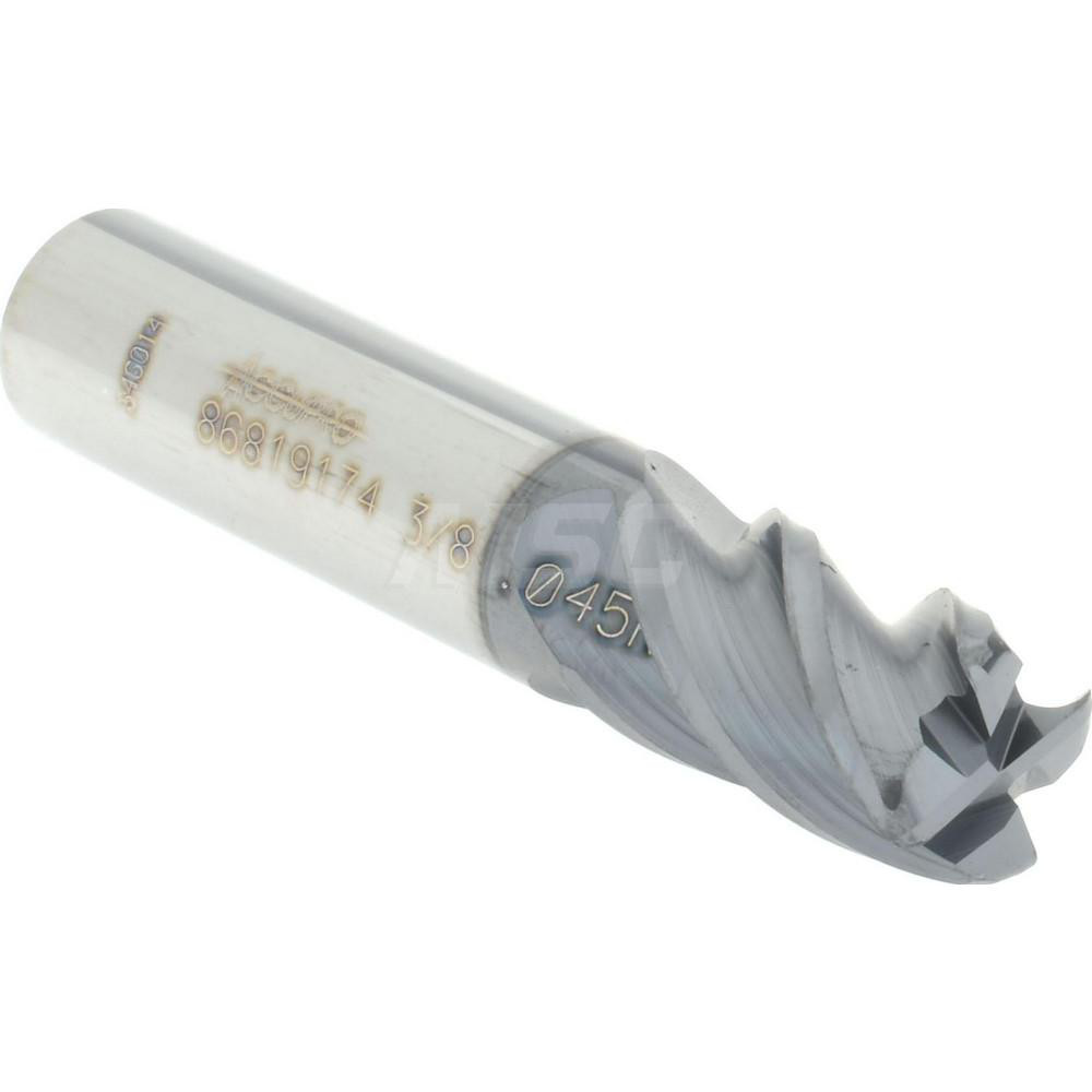 Accupro - Corner Radius End Mill: 3/8" Dia, 5/8" LOC, 0.0450" Radius, 4