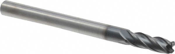 Iscar 5620052 Corner Radius End Mill: 0.1575" Dia, 0.4724" LOC, 0.0315" Radius, 4 Flutes, Solid Carbide Image