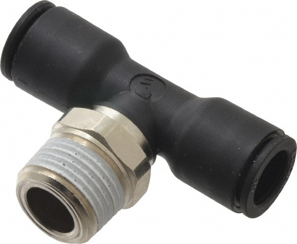 Legris 3108 10 18 Push-To-Connect Tube to Male NPT Tube Fitting: Male Branch Tee, 3/8" Thread Image