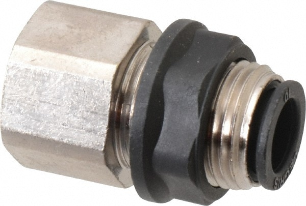 Legris 3136 10 17 Push-To-Connect Tube Fitting: Female Bulkhead, 3/8" Thread Image