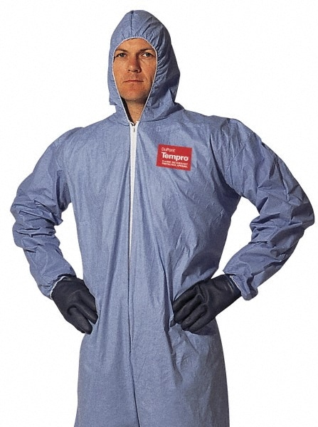 Disposable Coveralls: Size 5X-Large, 1.60 oz, Polypropylene, Zipper Closure