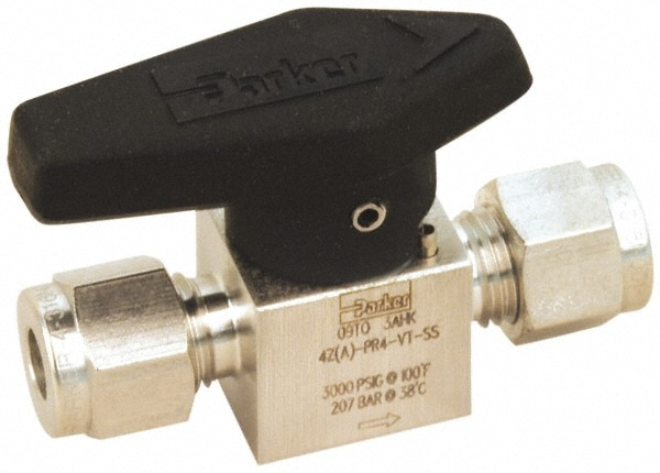 1/8" Pipe, 3,000 psi WOG Rating, 316 Stainless Steel, Inline, One Way Instrumentation Plug Valve