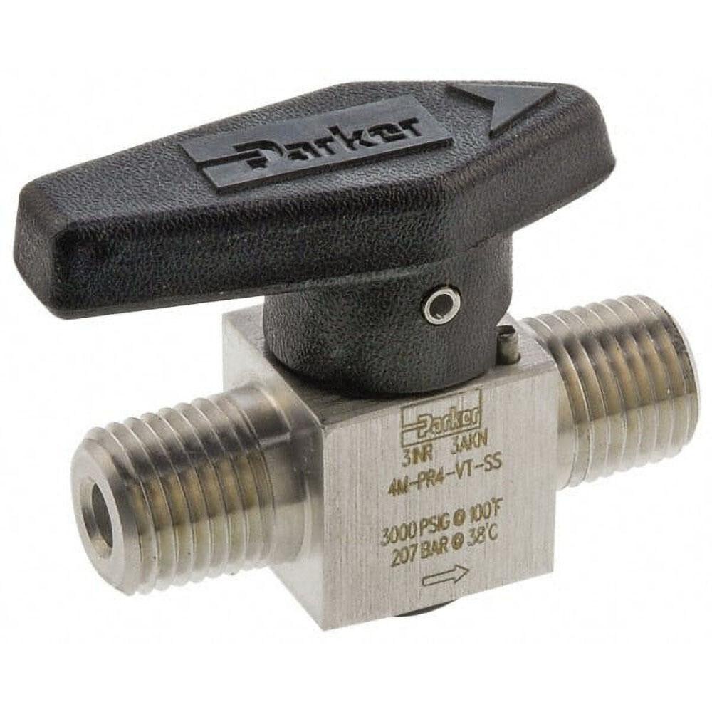 1/2" Pipe, 3,000 psi WOG Rating, 316 Stainless Steel, Inline, One Way Instrumentation Plug Valve