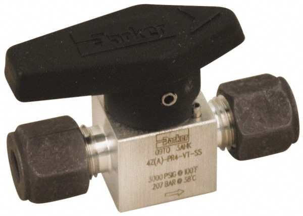 Parker 8Z-PR6-VT-SS 1/2" Pipe, 3,000 psi WOG Rating, 316 Stainless Steel, Inline, One Way Instrumentation Plug Valve Image