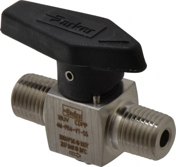 1/4" Pipe, 3,000 psi WOG Rating, 316 Stainless Steel, Inline, One Way Instrumentation Plug Valve