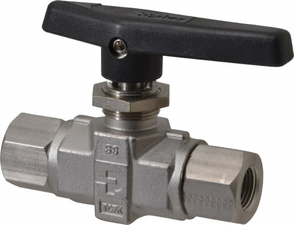 Parker 6F-B8LJ2-SSP 2-Way Manual Ball Valve: 3/8" Pipe Image