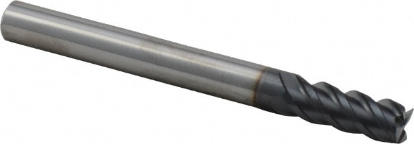 Iscar 5620952 Square End Mill: 1/4 Dia, 0.62 LOC, 1/4 Shank Dia, 2-1/2 OAL, 4 Flutes, Solid Carbide 