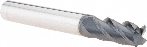 Iscar 5621259 Corner Radius End Mill: 3/8" Dia, 3/4" LOC, 0.03" Radius, 4 Flutes, Solid Carbide Image