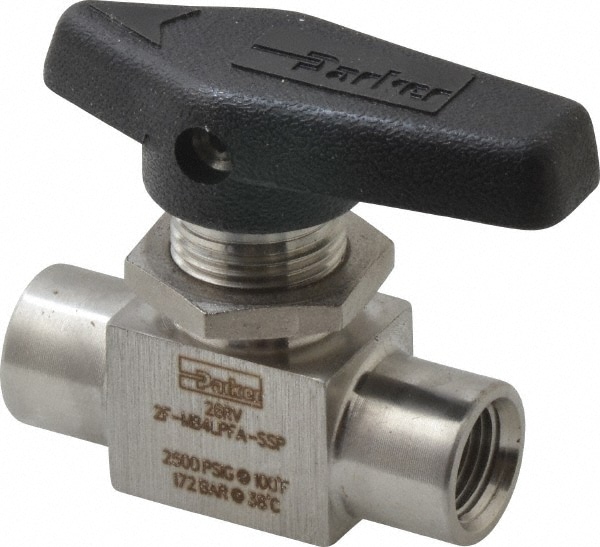 Parker 2F-MB4LPFA-SSP 2-Way Manual Ball Valve: 1/8" Pipe Image