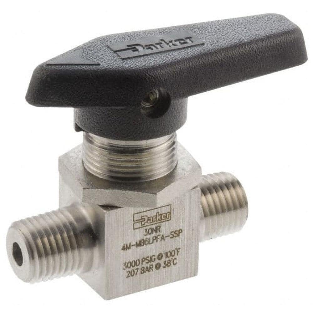 Parker 4M-MB6LPFA-SSP 2-Way Manual Ball Valve: 1/4" Pipe Image