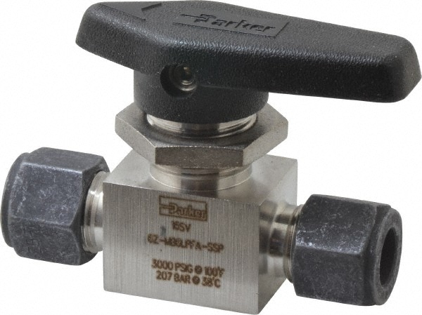 Parker 6Z-MB6LPFA-SSP 2-Way Manual Ball Valve: 3/8" Pipe Image