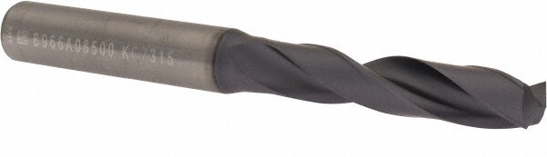 Screw Machine Length Drill Bit: 0.3346" Dia, 140 °, Solid Carbide