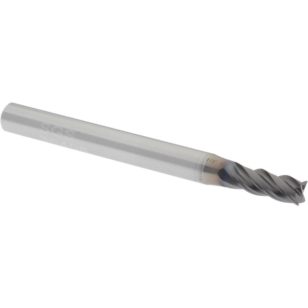 SGS 36406 Square End Mill: 5/32 Dia, 7/16 LOC, 3/16 Shank Dia, 2 OAL, 4 Flutes, Solid Carbide Image