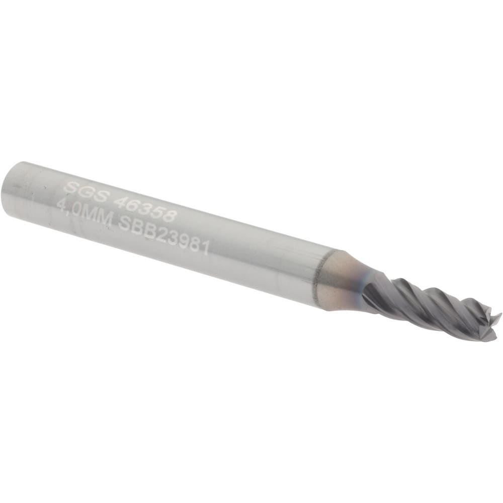 SGS 46358 Square End Mill: 0.1575 Dia, 0.4331 LOC, 4 Flutes, Solid Carbide Image