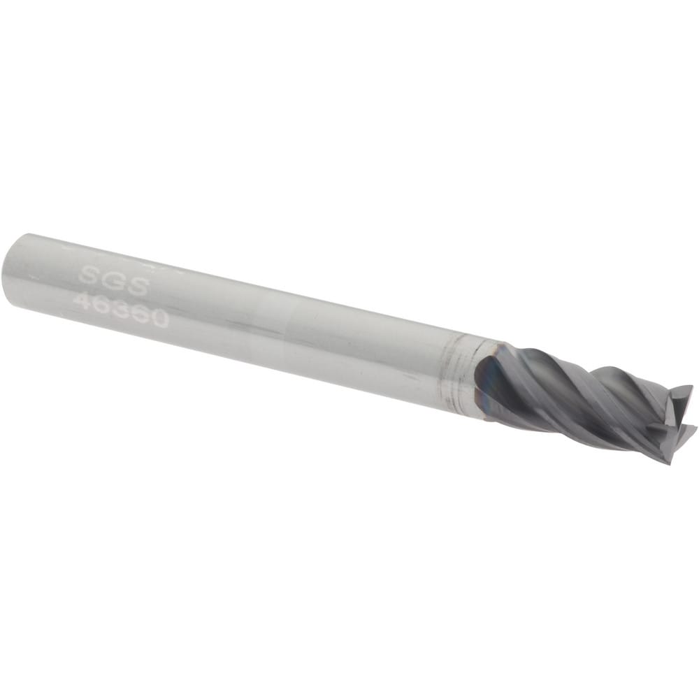 SGS 46360 Square End Mill: 0.2362 Dia, 0.5118 LOC, 4 Flutes, Solid Carbide Image