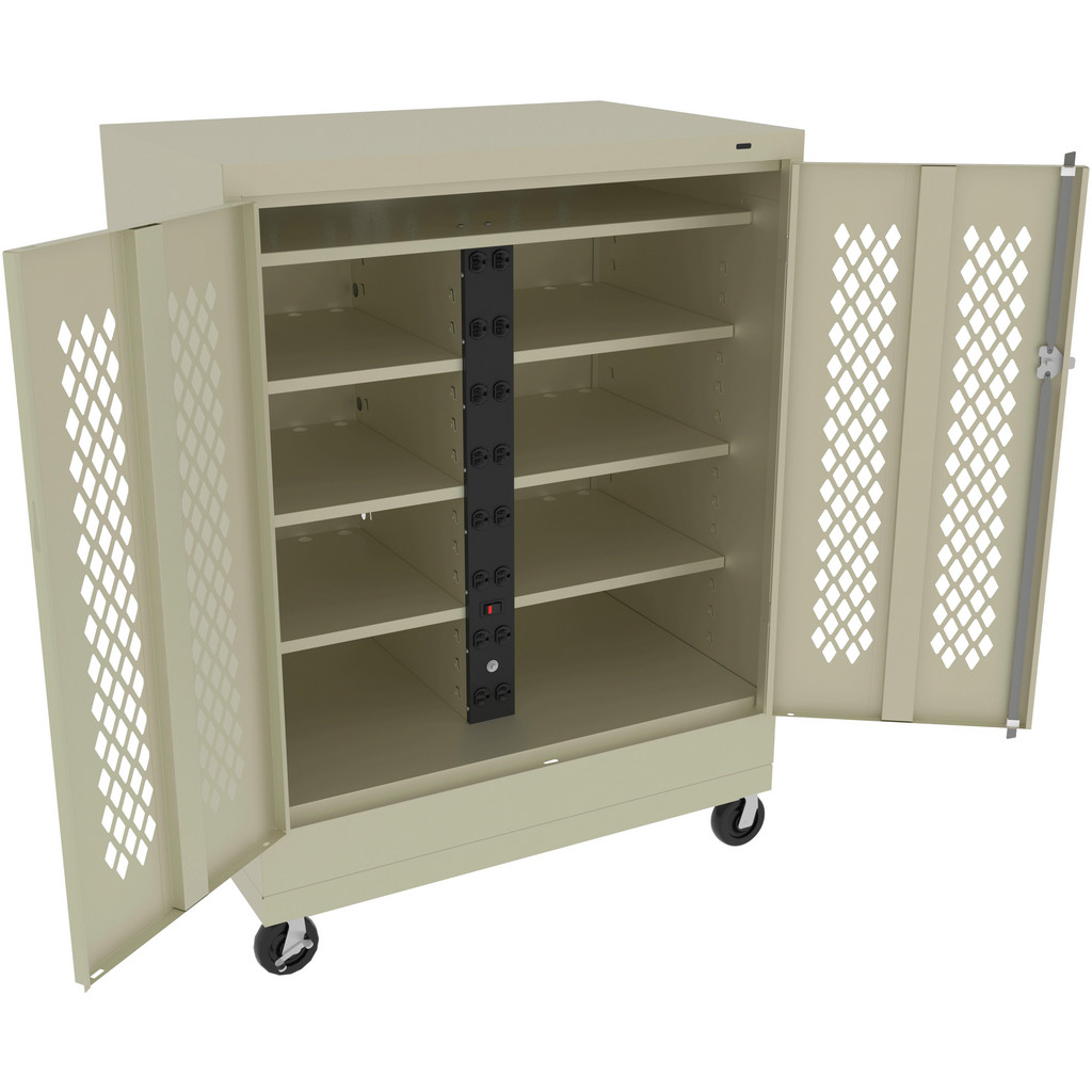 Tennsco Steel Welded Storage Cabinet Cabinet: 36" Wide, 24" Deep, 48" High - 50 lb Load Capacity, 8 Shelf, 0.000 Drawer, 3_Point Latching System With