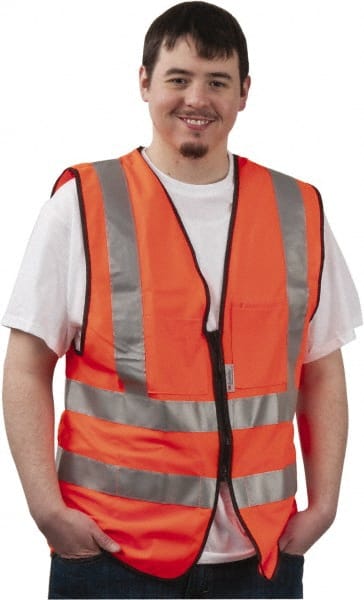 PRO-SAFE - Size 2XL Orange Solid Surveyor's High Visibility Vest ...