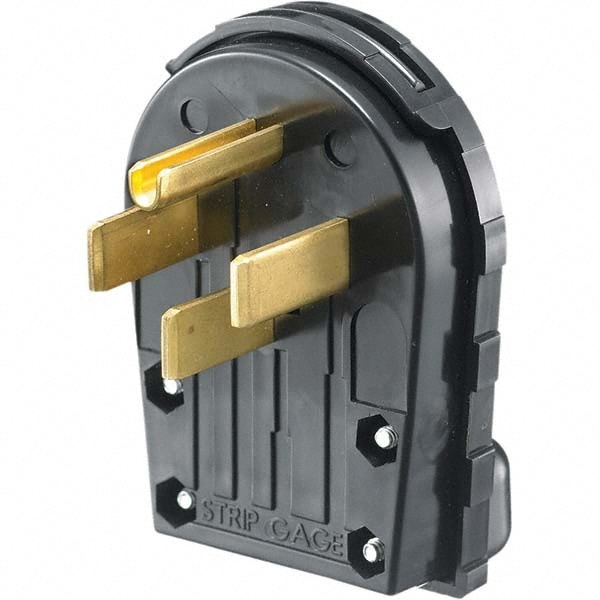 Hubbell Wiring Device-Kellems RR435P Straight Blade Plug: Residential, 14-30P, Black Image