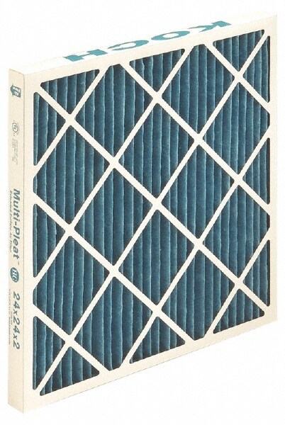 Pleated Air Filter: 12 x 12 x 2", MERV 8, 30 to 35% Efficiency, Wire-Backed Pleated