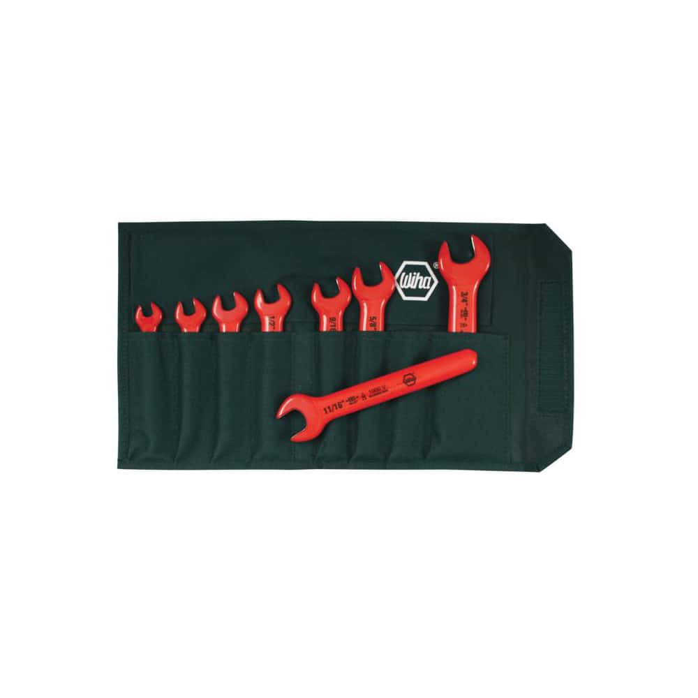 Wiha 20192 Open End Wrench Set: 8 Pc, 1/2" 11/16" 3/4" 3/8" 5/16" 5/8" 7/16" & 9/16" Wrench, Inch 