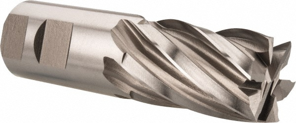 Hertel E2042116 Square End Mill: 1-1/4 Dia, 2 LOC, 1-1/4 Shank Dia, 4-1/2 OAL, 6 Flutes, Cobalt Image