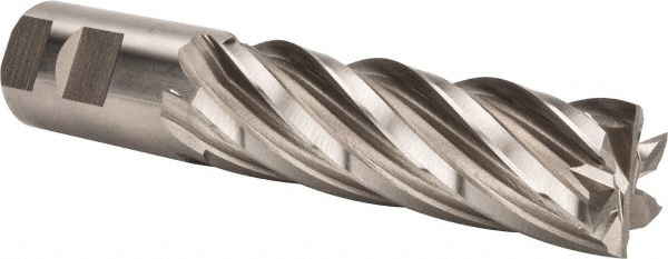 Hertel E2162116 Square End Mill: 1-1/4 Dia, 4 LOC, 1-1/4 Shank Dia, 6-1/2 OAL, 6 Flutes, Cobalt Image