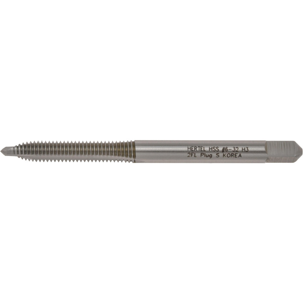 Spiral Point STI Tap: #6-32 UNC, 2 Flutes, Plug, High Speed Steel, Bright/Uncoated