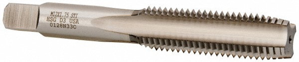 Hertel K007265AS Hand STI Tap: M12 x 1.75 Metric Course, D3, 4 Flutes, Plug Chamfer Image