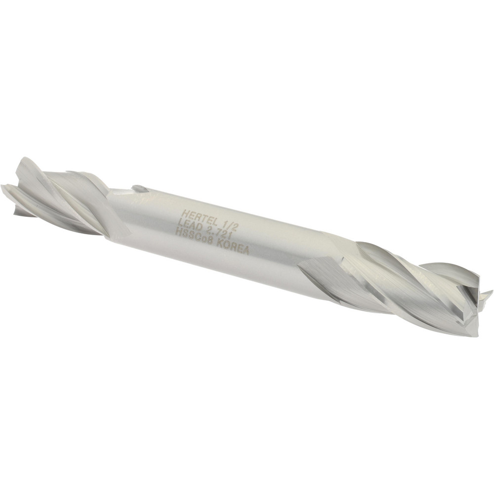 Hertel E2053032 Square End Mill: 1/2 Dia, 1 LOC, 1/2 Shank Dia, 4-1/8 OAL, 4 Flutes, Cobalt Image
