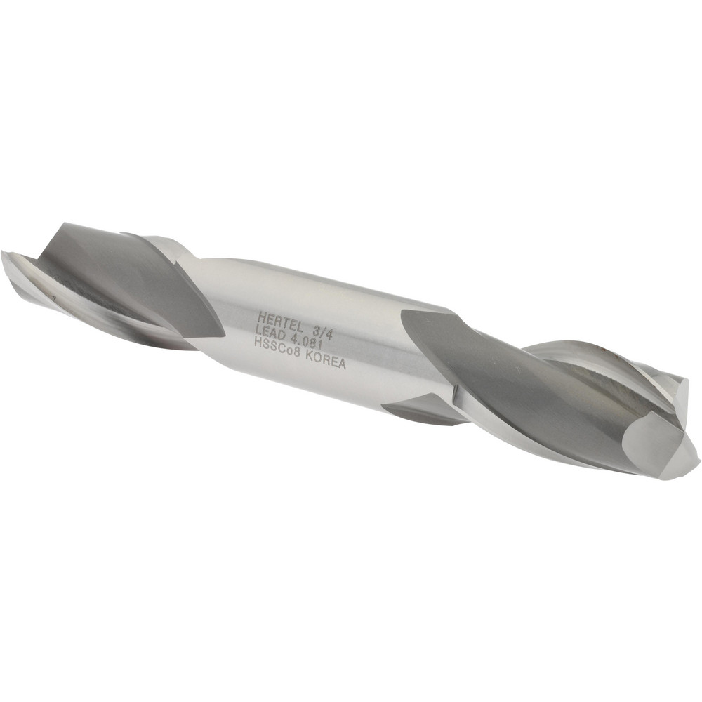 Hertel E2050048 Square End Mill: 3/4 Dia, 1-5/16 LOC, 3/4 Shank Dia, 5 OAL, 2 Flutes, Cobalt Image