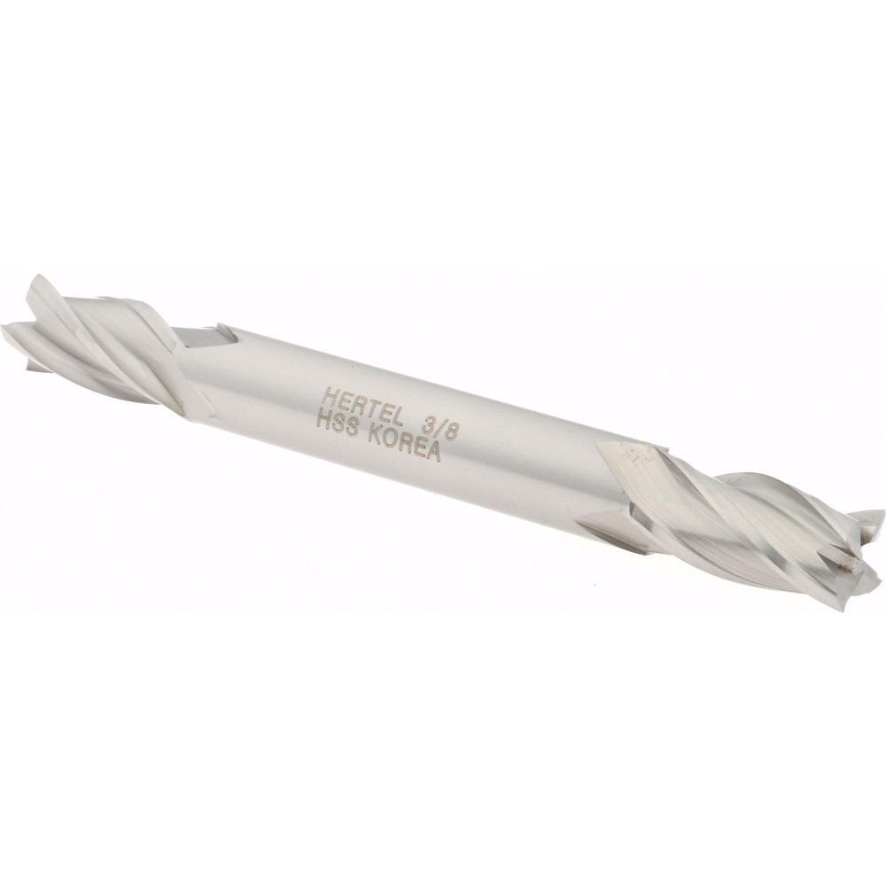 Hertel E1053024 Square End Mill: 3/8 Dia, 3/4 LOC, 3/8 Shank Dia, 3-1/2 OAL, 4 Flutes, High Speed Steel Image
