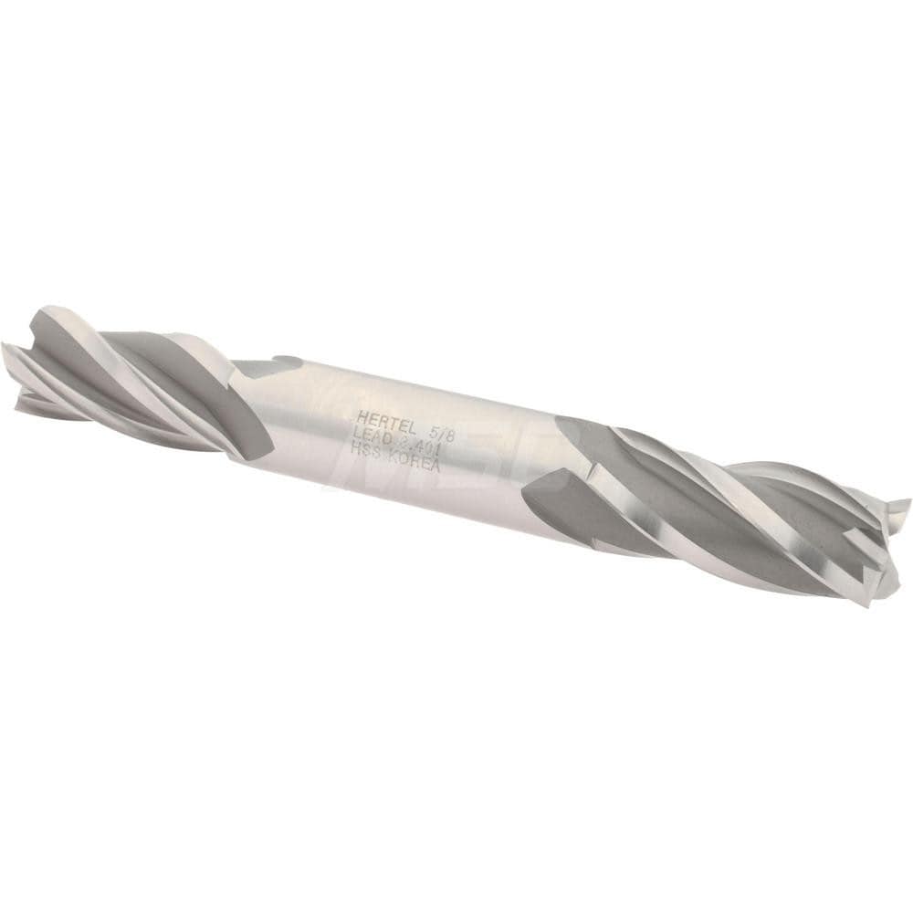 Hertel E1053040 Square End Mill: 5/8 Dia, 1-3/8 LOC, 5/8 Shank Dia, 5 OAL, 4 Flutes, High Speed Steel Image