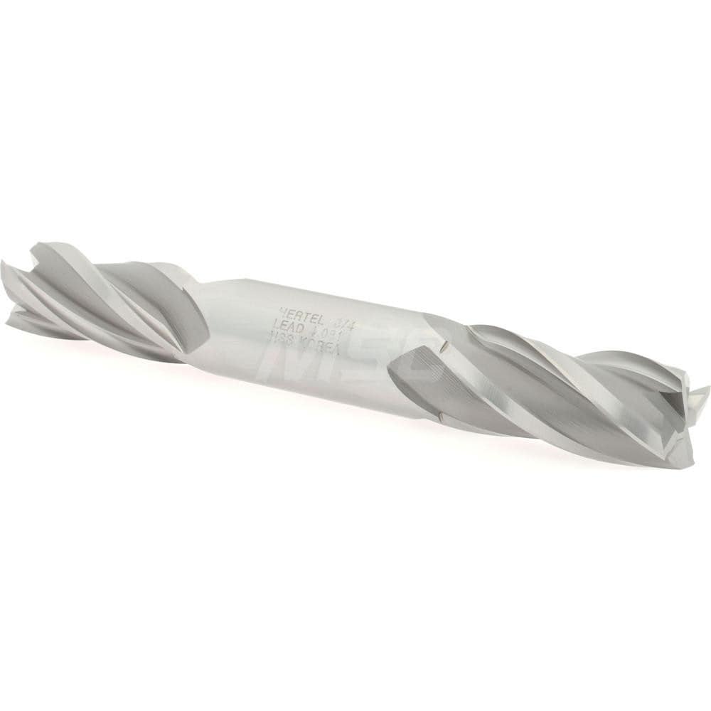 Hertel E1053048 Square End Mill: 3/4 Dia, 1-5/8 LOC, 3/4 Shank Dia, 5-5/8 OAL, 4 Flutes, High Speed Steel Image