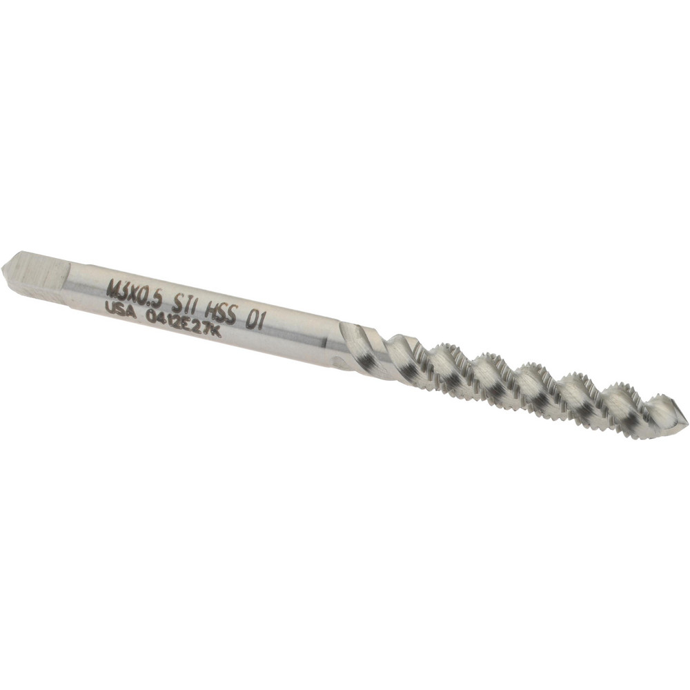 Hertel K007352AS M3x0.50 Metric Coarse/EGM, 3 Flute, 52&deg; Helix, Plug Chamfer, Bright Finish, High Speed Steel Spiral Flute STI Tap Image