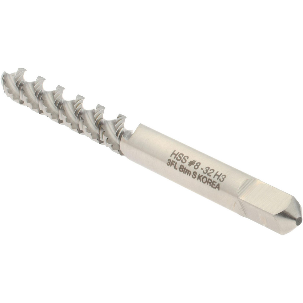 Hertel 832 UNC, 3 Flute, 52° Helix, Bottoming Chamfer, Bright Finish, High Speed Steel