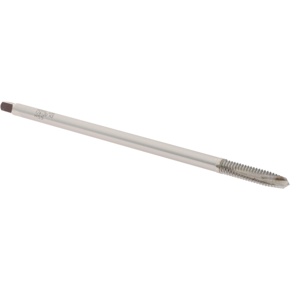 Extension Tap: 1/4-20, 2 Flutes, H3, Bright/Uncoated, High Speed Steel, Spiral Point