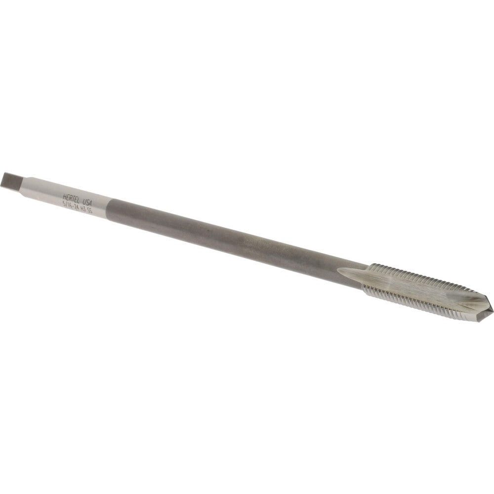 Hertel G837617 Extension Tap: 5/16-24, 2 Flutes, H3, Bright/Uncoated, High Speed Steel, Spiral Point Image