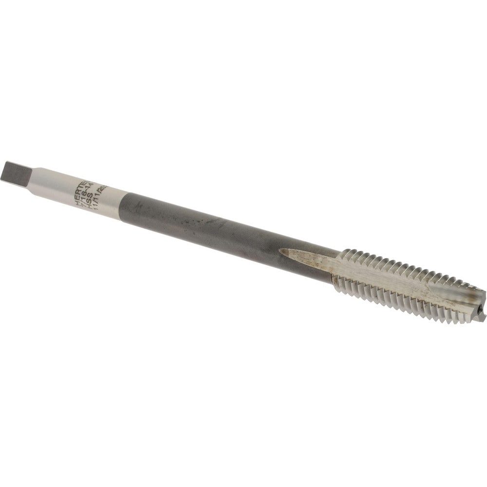 Extension Tap: 7/16-14, 3 Flutes, H3, Bright/Uncoated, High Speed Steel, Spiral Point