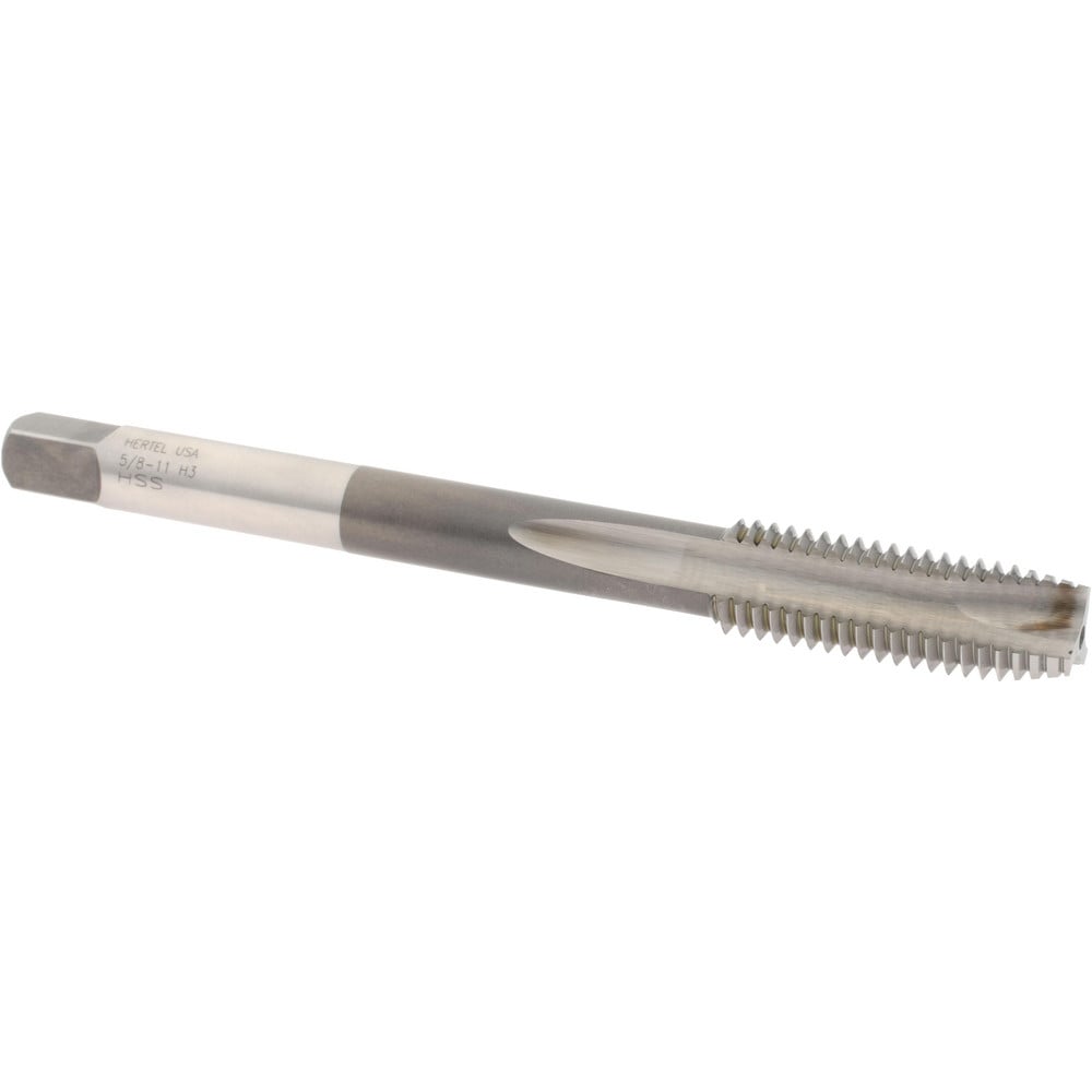 Hertel R837670 Extension Tap: 5/8-11, 3 Flutes, H3, Bright/Uncoated, High Speed Steel, Spiral Point Image