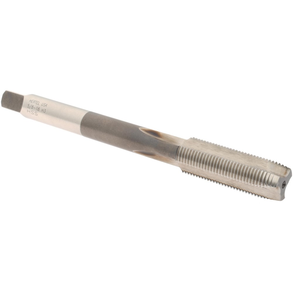 Hertel R867176 Extension Tap: 5/8-18, 3 Flutes, H3, Bright/Uncoated, High Speed Steel, Spiral Point Image